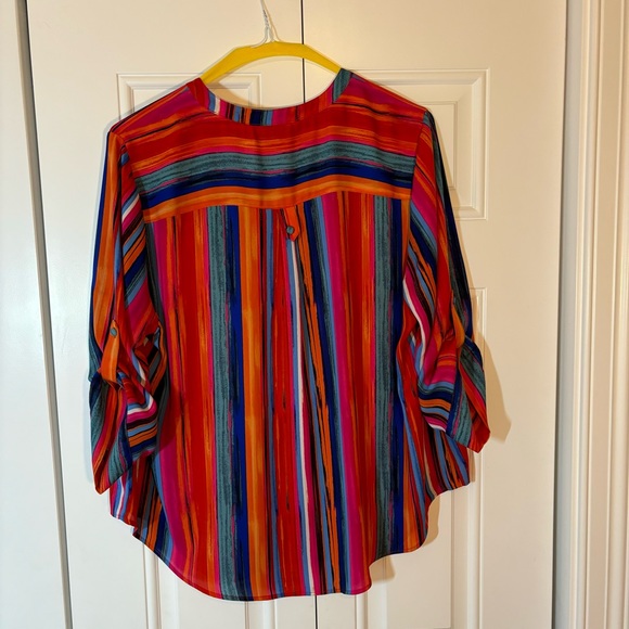 Torrid Harper Colorful Striped Blouse Top - Picture 9 of 9